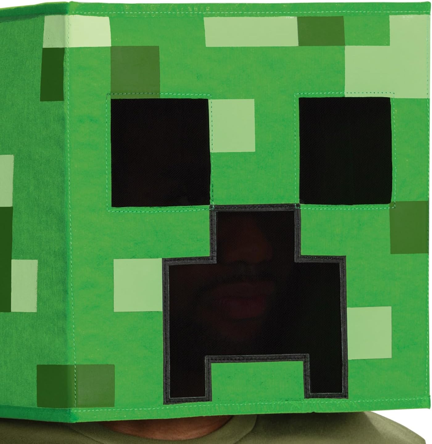 Disguise Block Head Mask Minecraft Creeper Costume Accessory