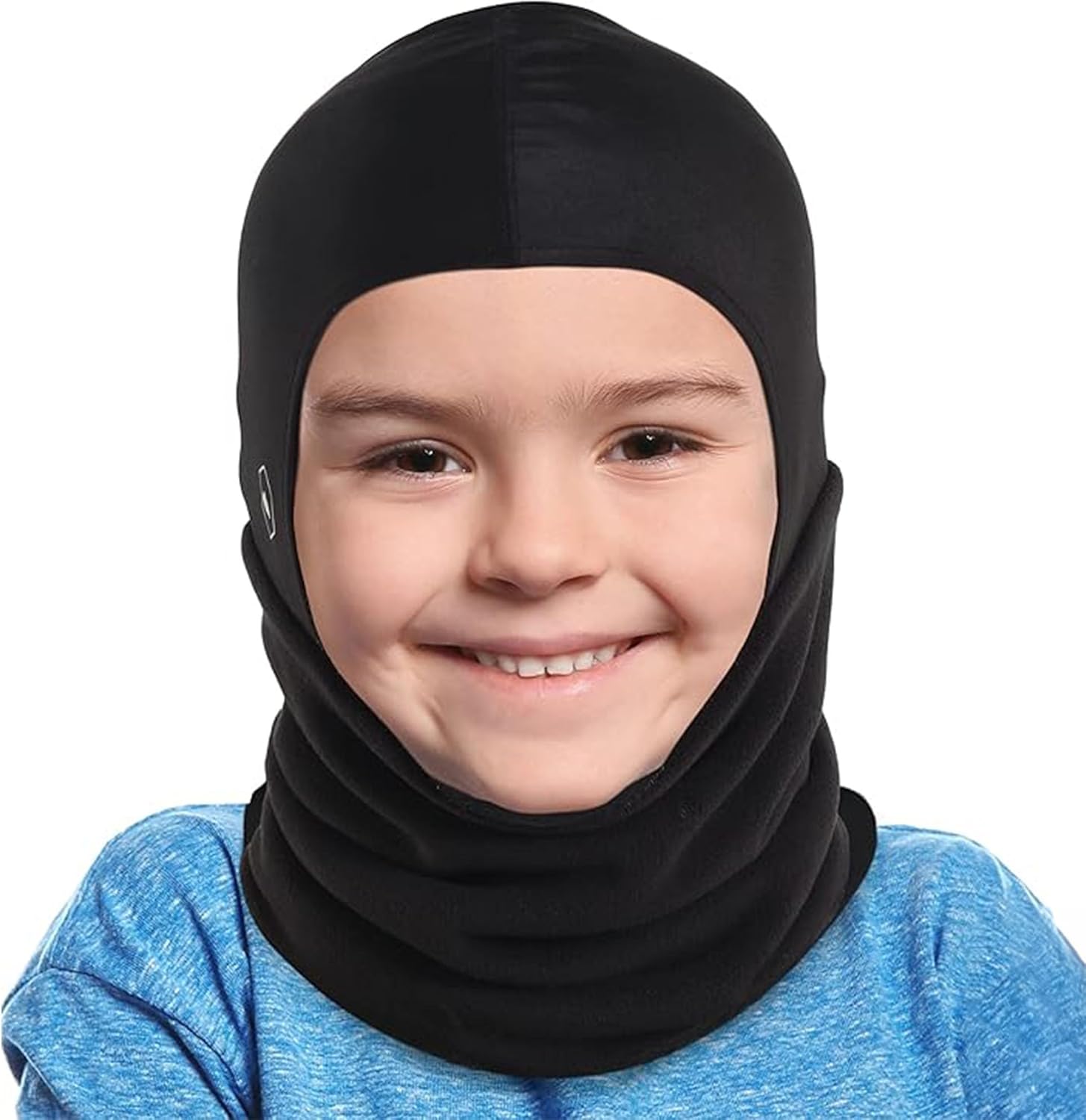 Stay Warm Kids Ski Neck Gaiter Toddler Fleece Neckwarmer with Helmet Liner Hood