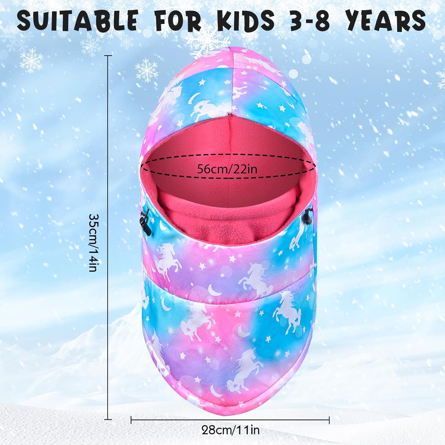 Kids Winter Ski Mask Balaclava Reduces Cold Wind