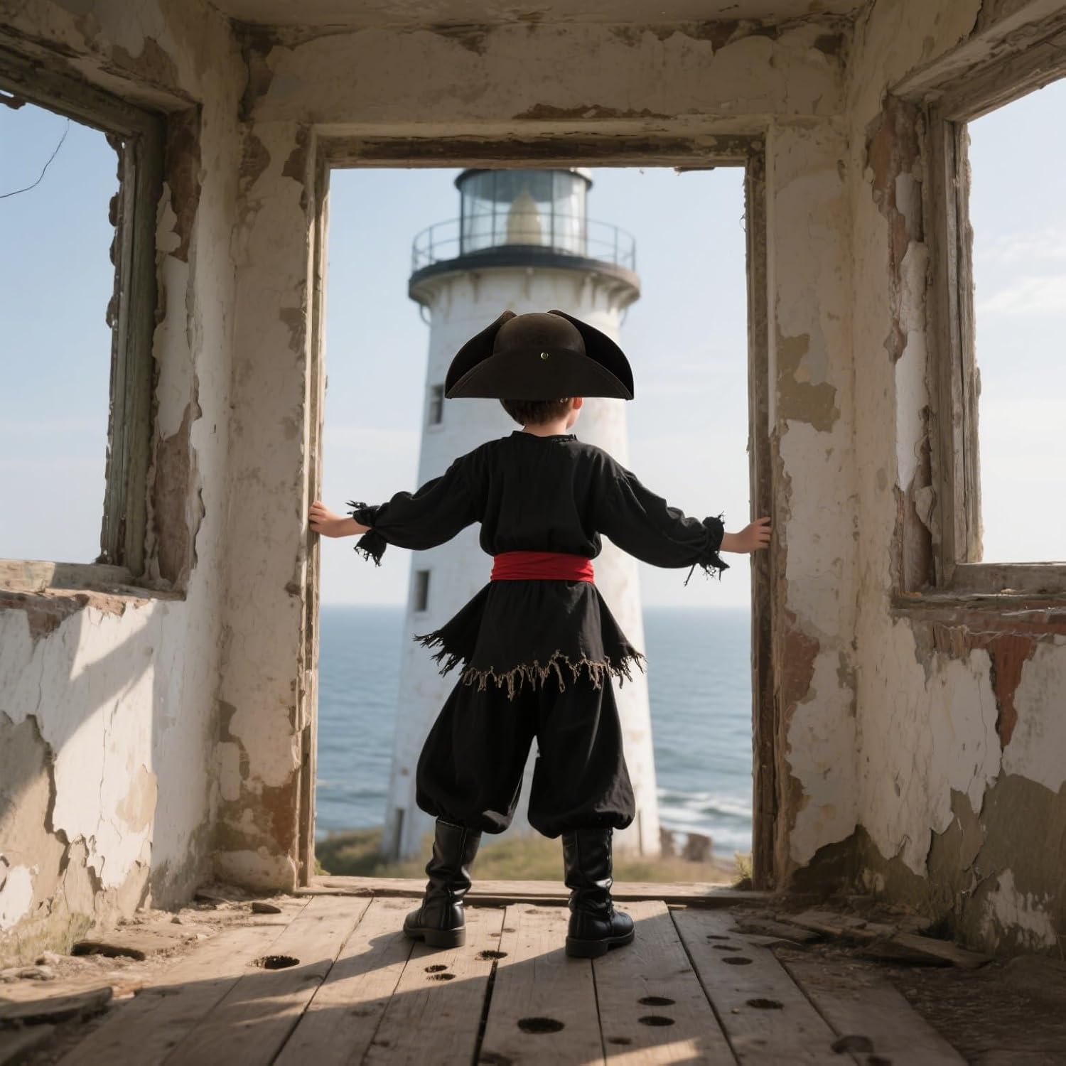 VZQI Pirate Hat for Kids Distressed Colonial Style 3-13T Halloween Costume