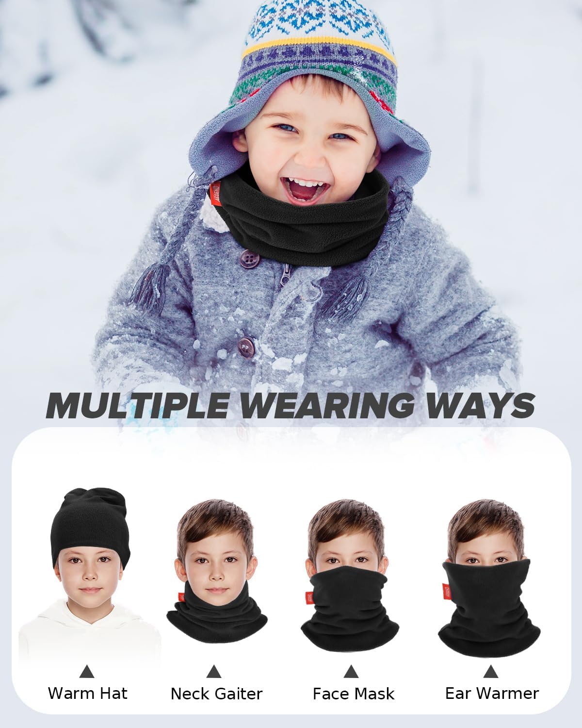 Aegend Kids Neck Warmer 2 Pack