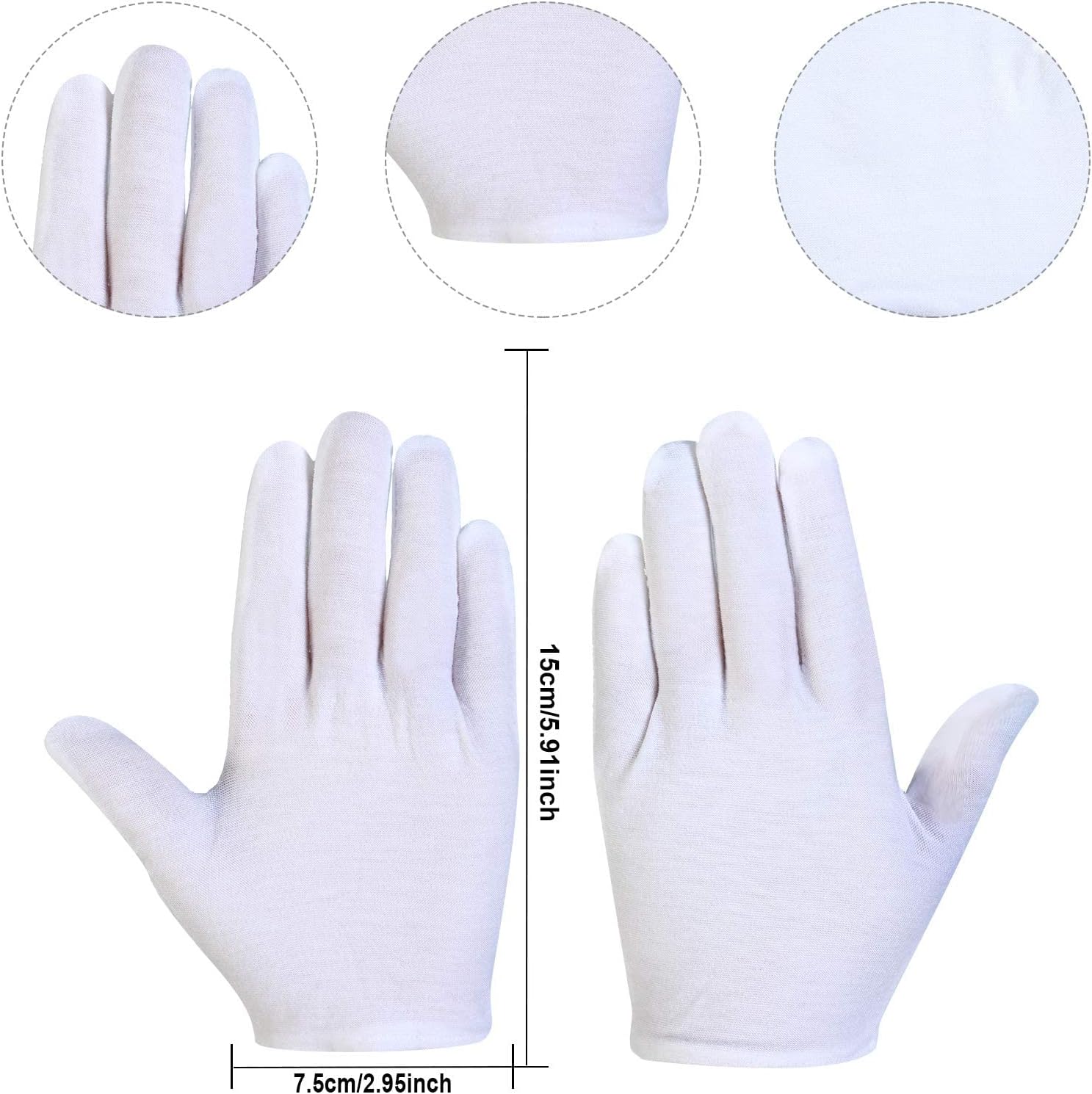 8-Piece Kids White Costume Gloves