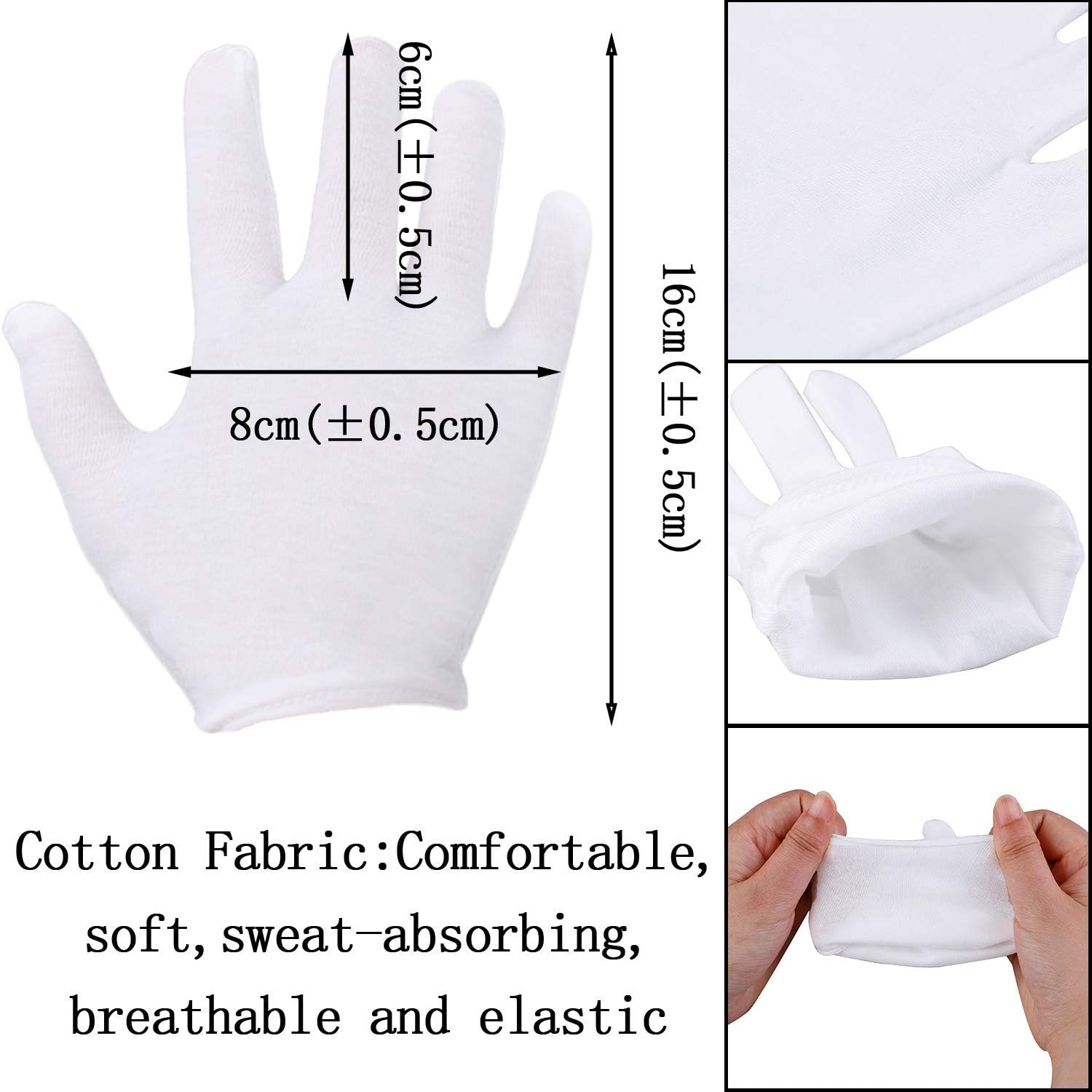 18 Pairs White Gloves Kids Halloween Costume Gloves Great Gift for Kids