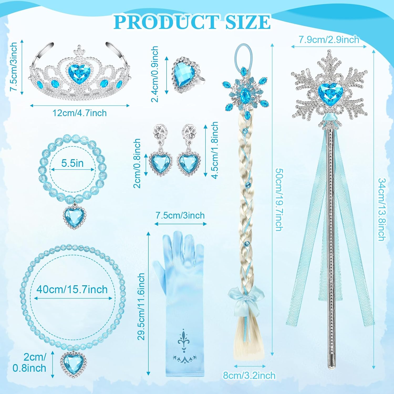 Perfect Princess Party Accessories Set of 8 - Cosplay Set for Girls