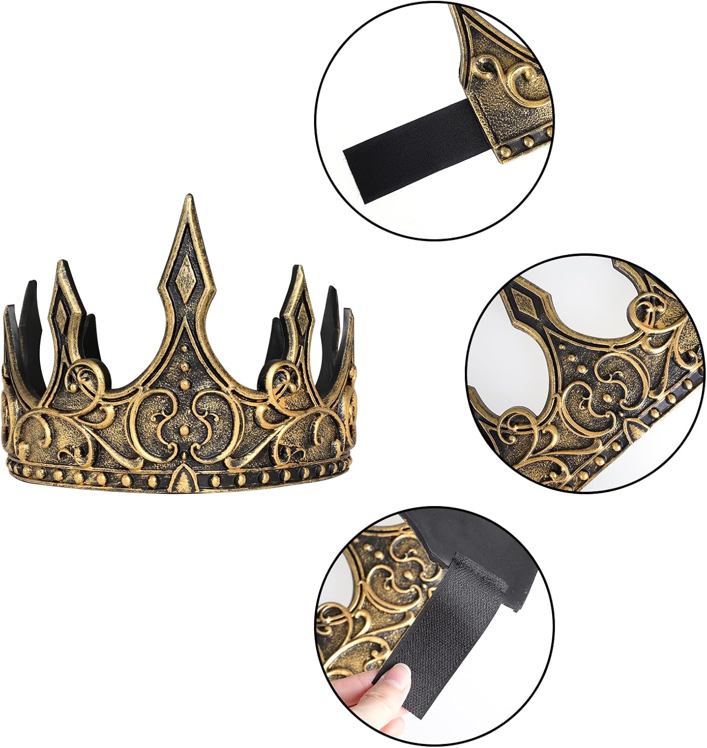 Adjustable Royal Crown Halloween Costume Accessory