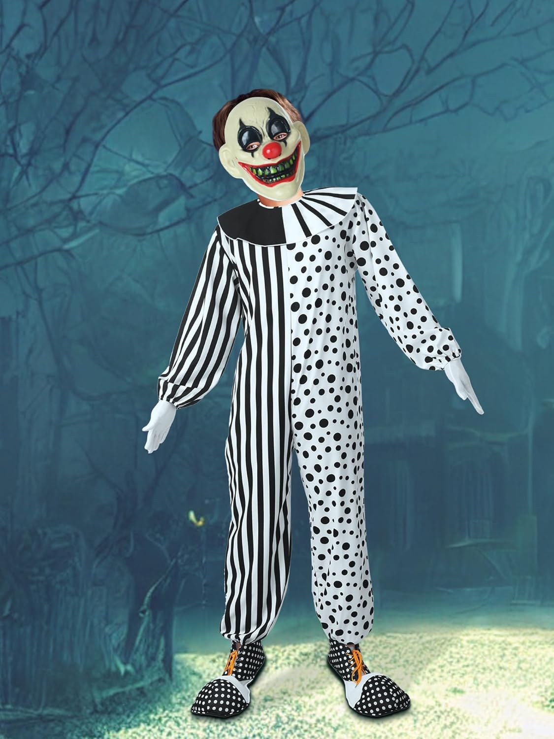Ramped 5-Piece Scary Killer Clown Costume Set Halloween
