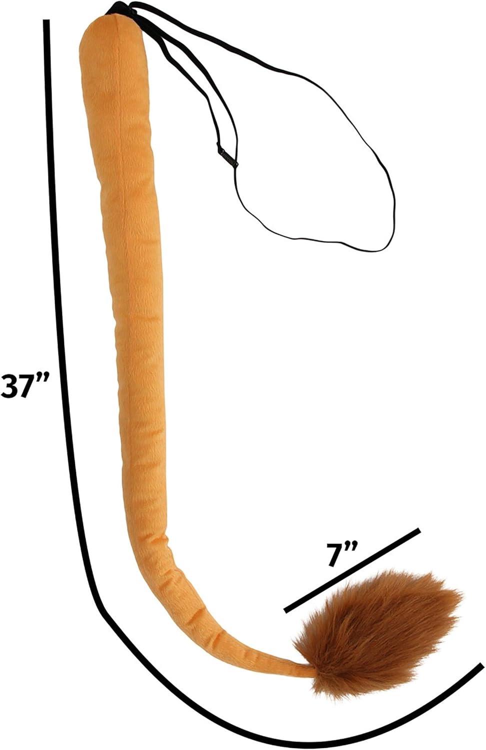 Deluxe Lion Plush Tail with Faux Fur and Adjustable Elastic Strap