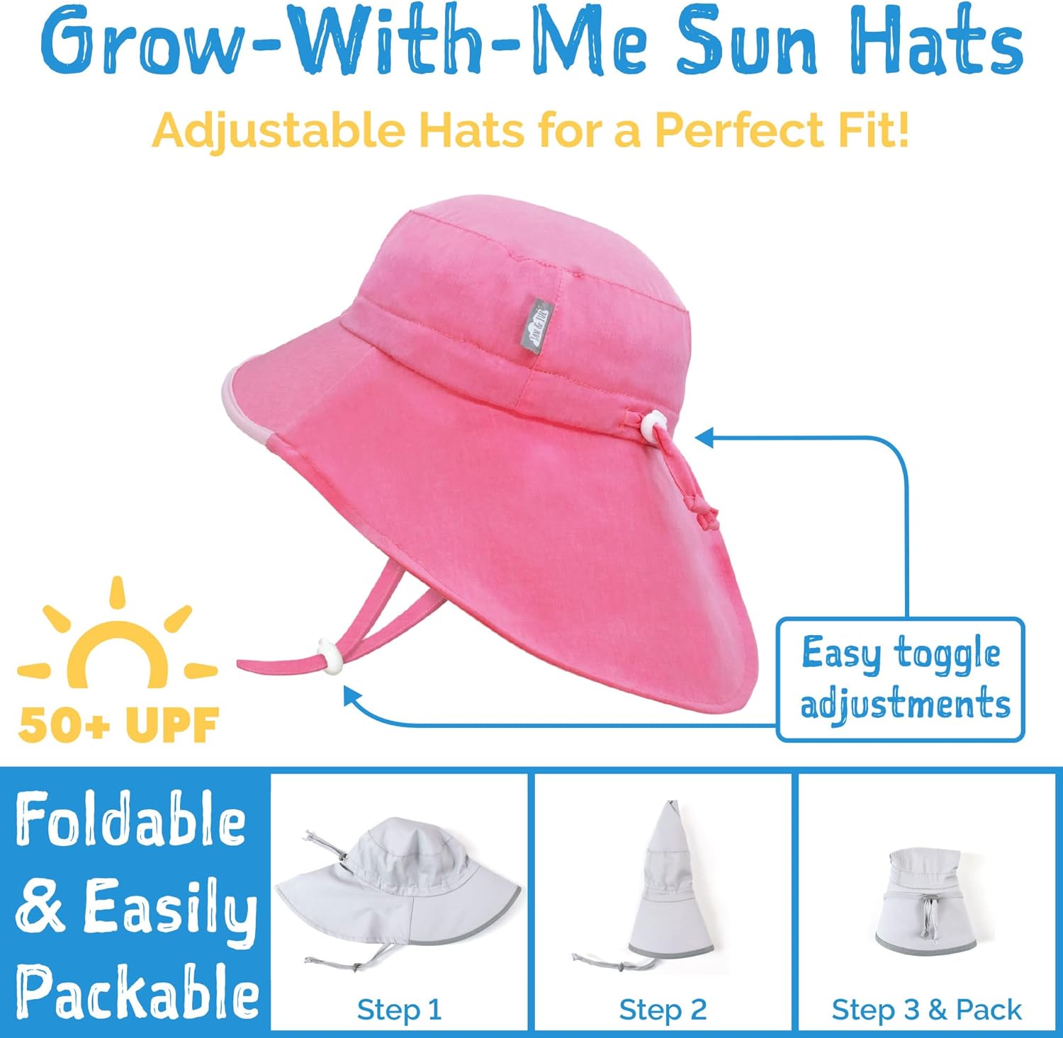 JAN JUL Summer Fun Sun Hat - Wide Brim 50 UPF Quick-Dry Adjustable
