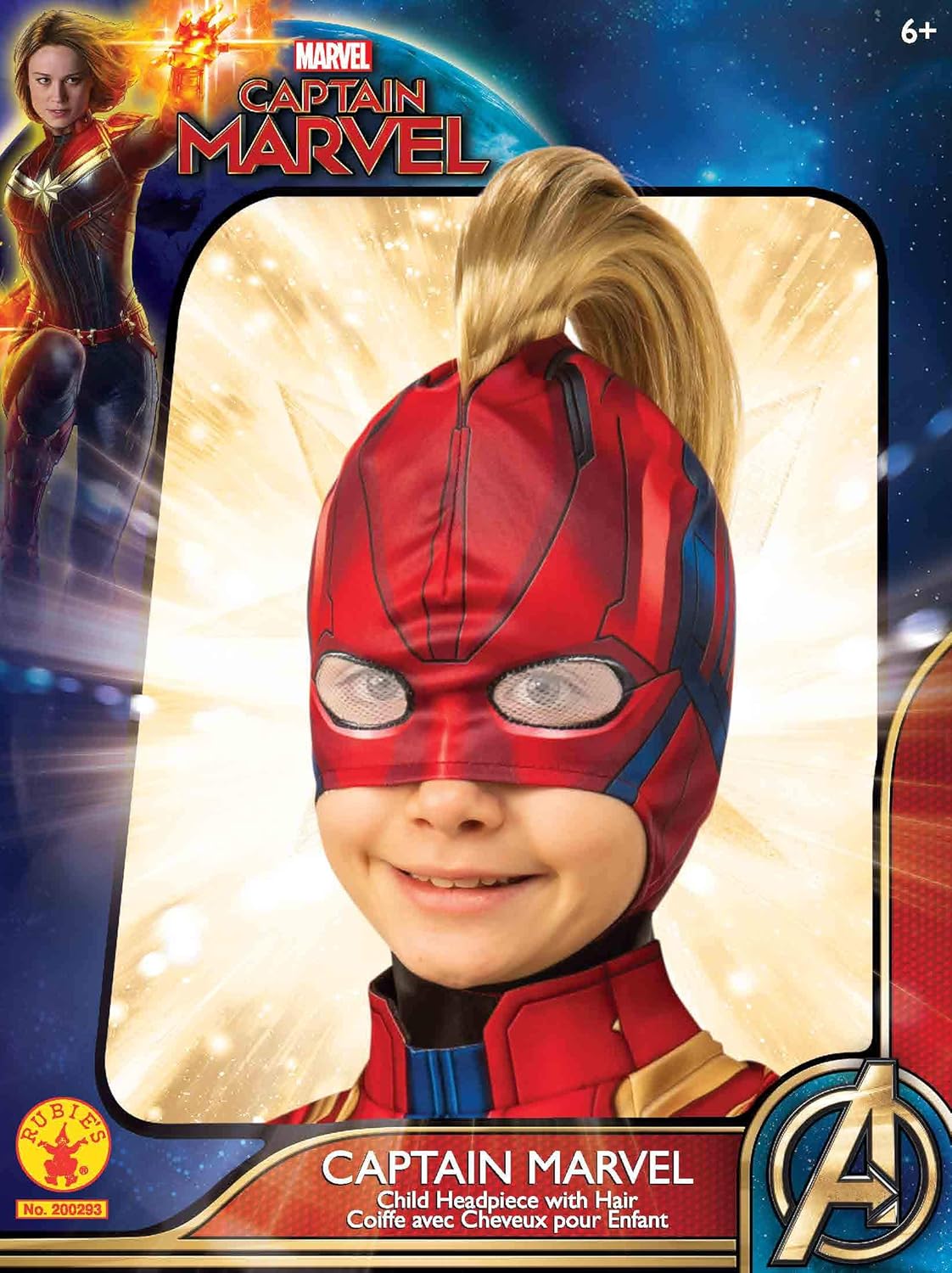 Rubies Marvel Captain Marvel Costume Headpiece One Size RedBlue Mohawk