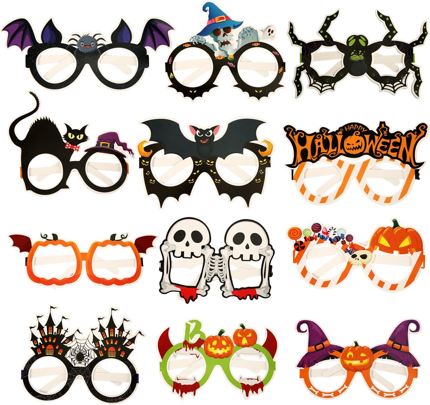 12-Piece Halloween Party Glasses Spooky and Fun