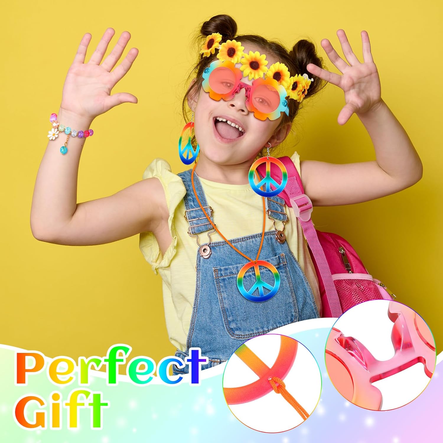 Hippie Accessories for Kids - Boho Peace Sign Set