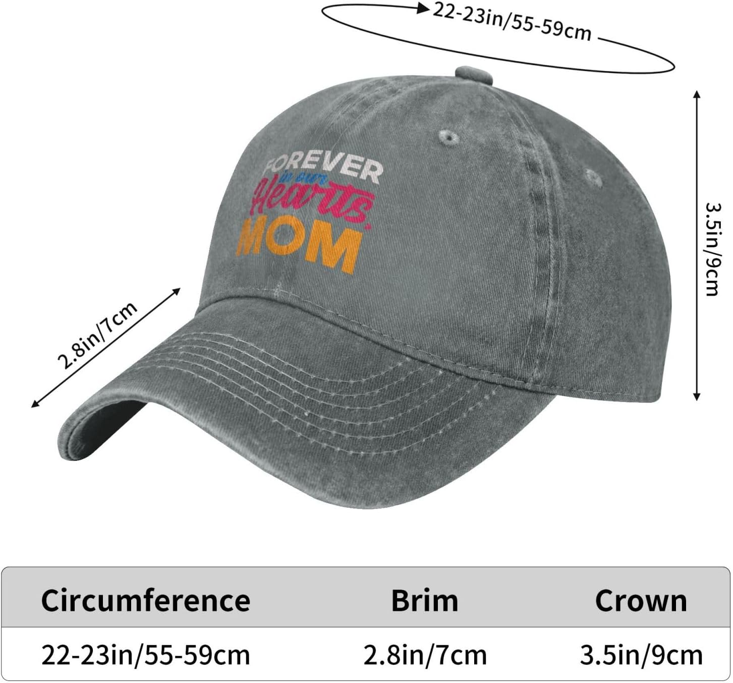 Foirever in Our Hearts Baseball Cap for Dads Men Women