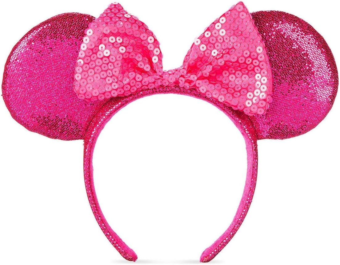 Minnie Mouse Glitter and Sequin Ear HeadBand Pink