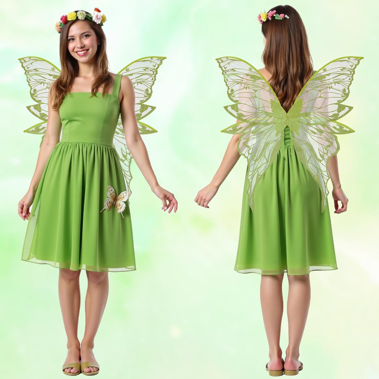 Fairy Wings Costume Set for Adults Halloween Party Accessories