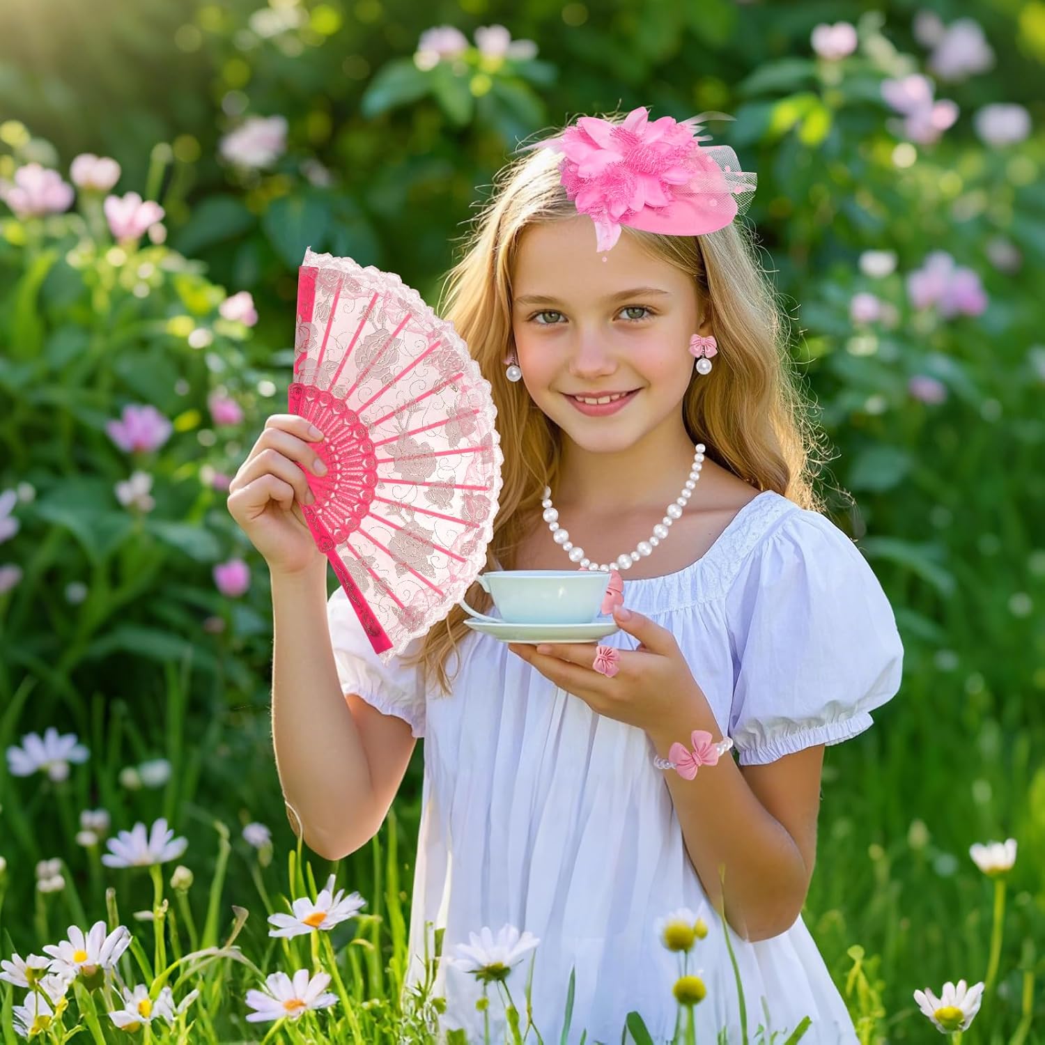 Fumwase Girls Tea Party Dress Up Set