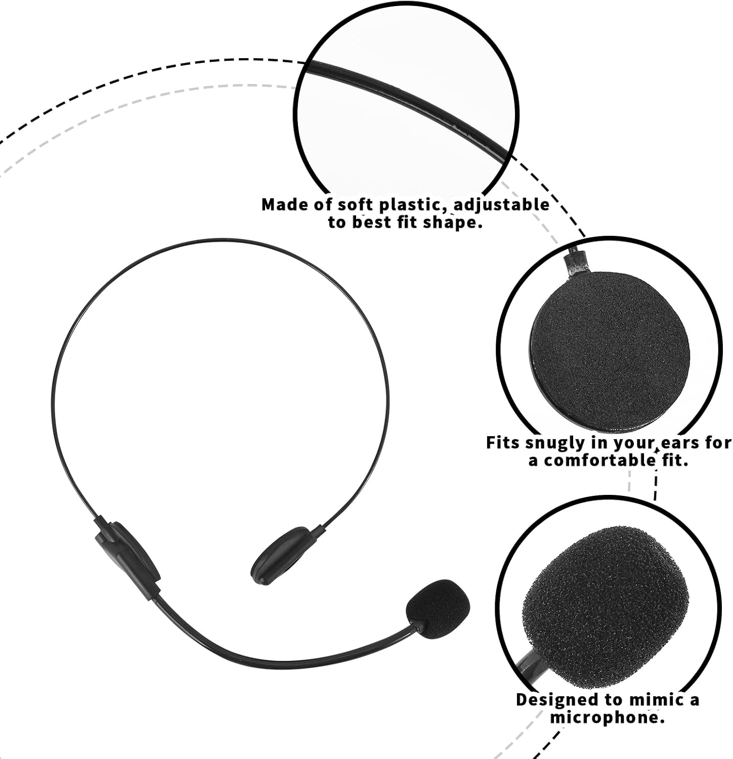 Rock Star Mic Headset Fake Microphone Cosplay Accessory Rock Star Costume