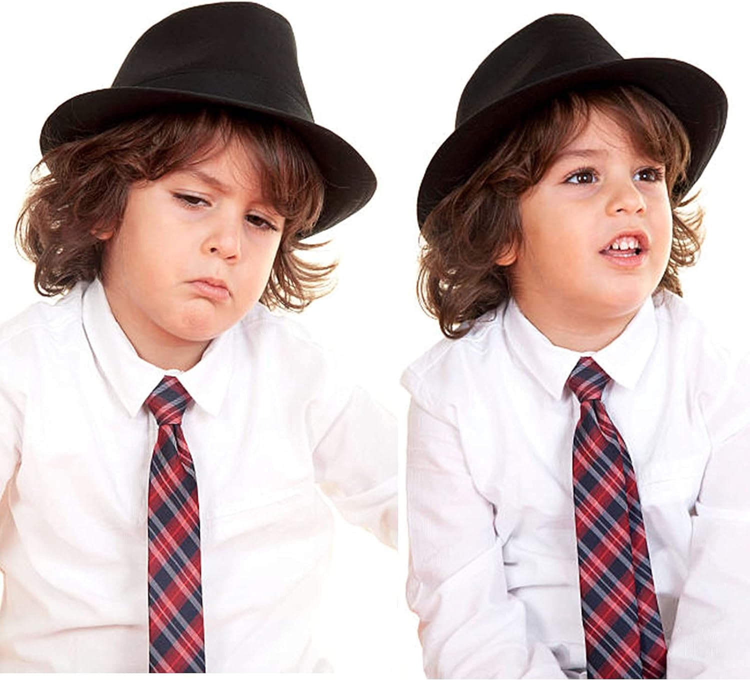 UTOWO Kids Felt Fedora Trilby Ganster Hat Boys Ages 25