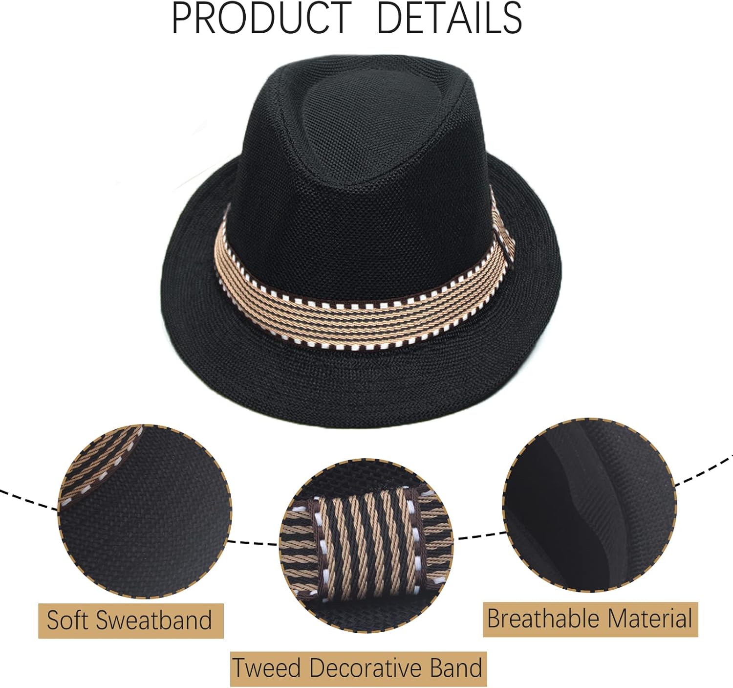 Ultrafun 4-Pack Kids Fedora Hats