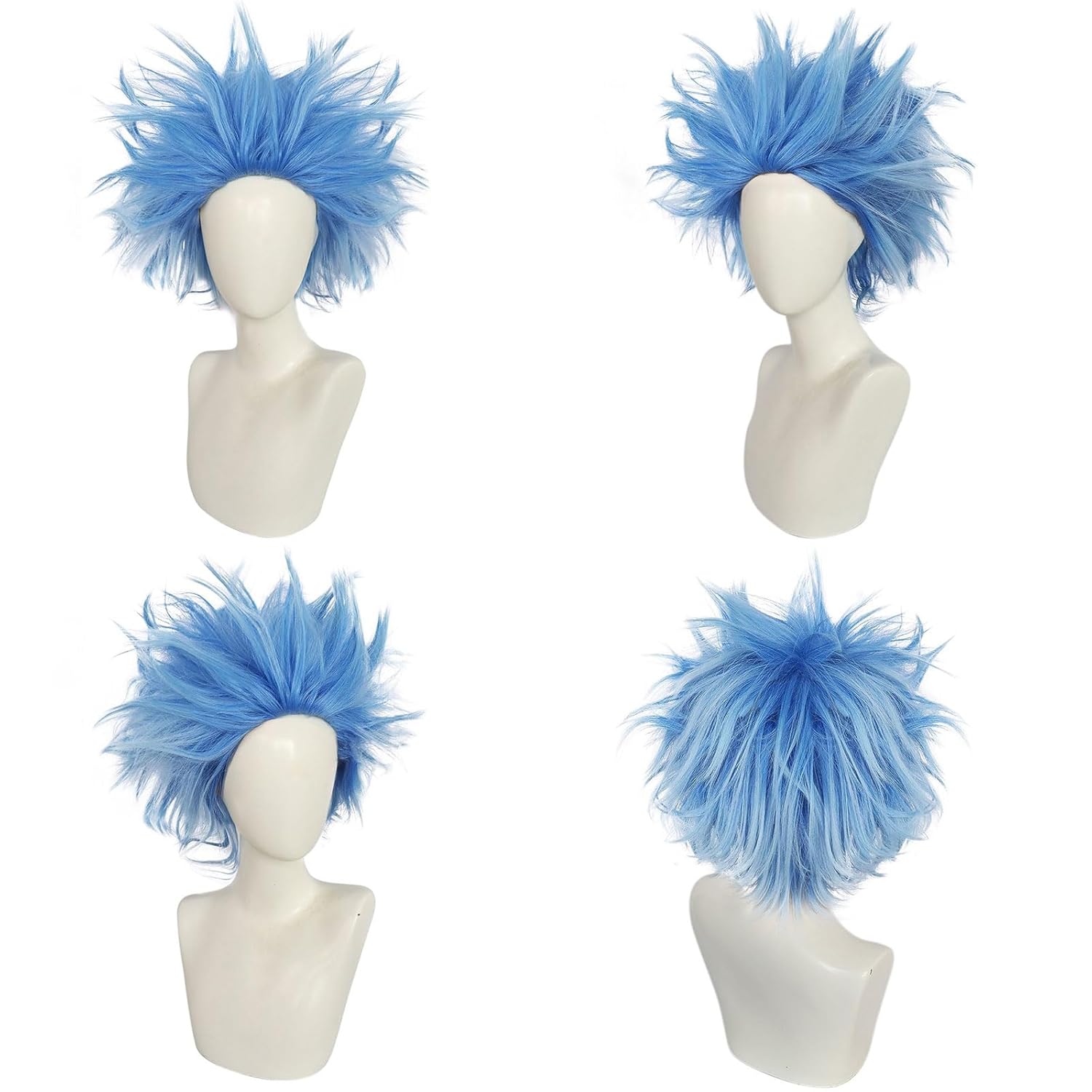 Perfect for Anime Fans - Spiky Blue Wig for Character Cosplays