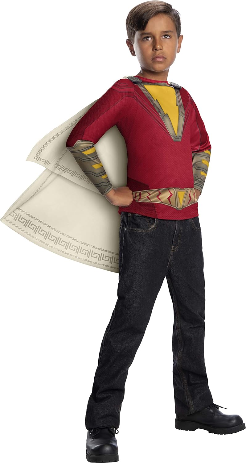 Rubies Shazam Movie Childs Costume Set Top Hooded Cape Medium