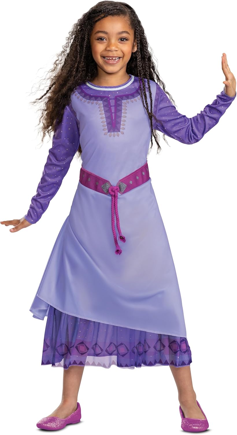 Asha Costume for Girls Official Disney Wish Costume with Belt