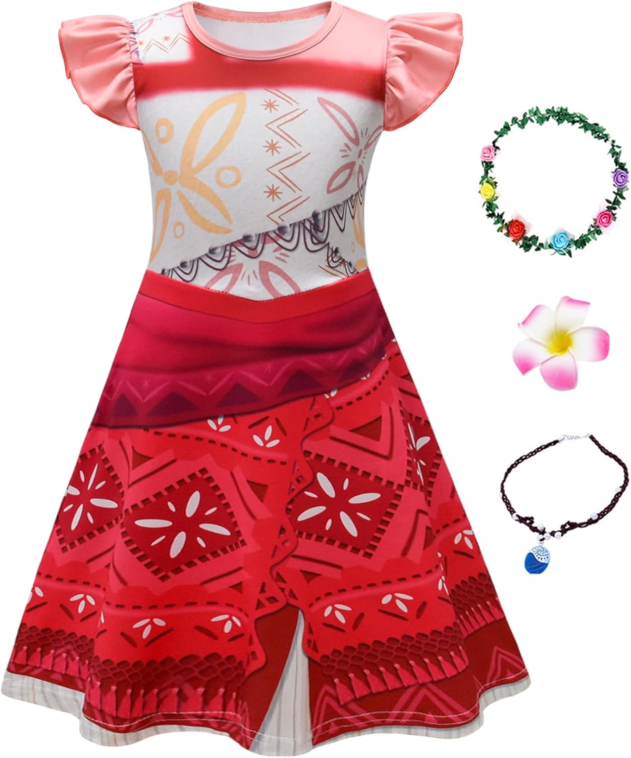 AOVINKID Princess Costume Halloween Party Dress with Necklace
