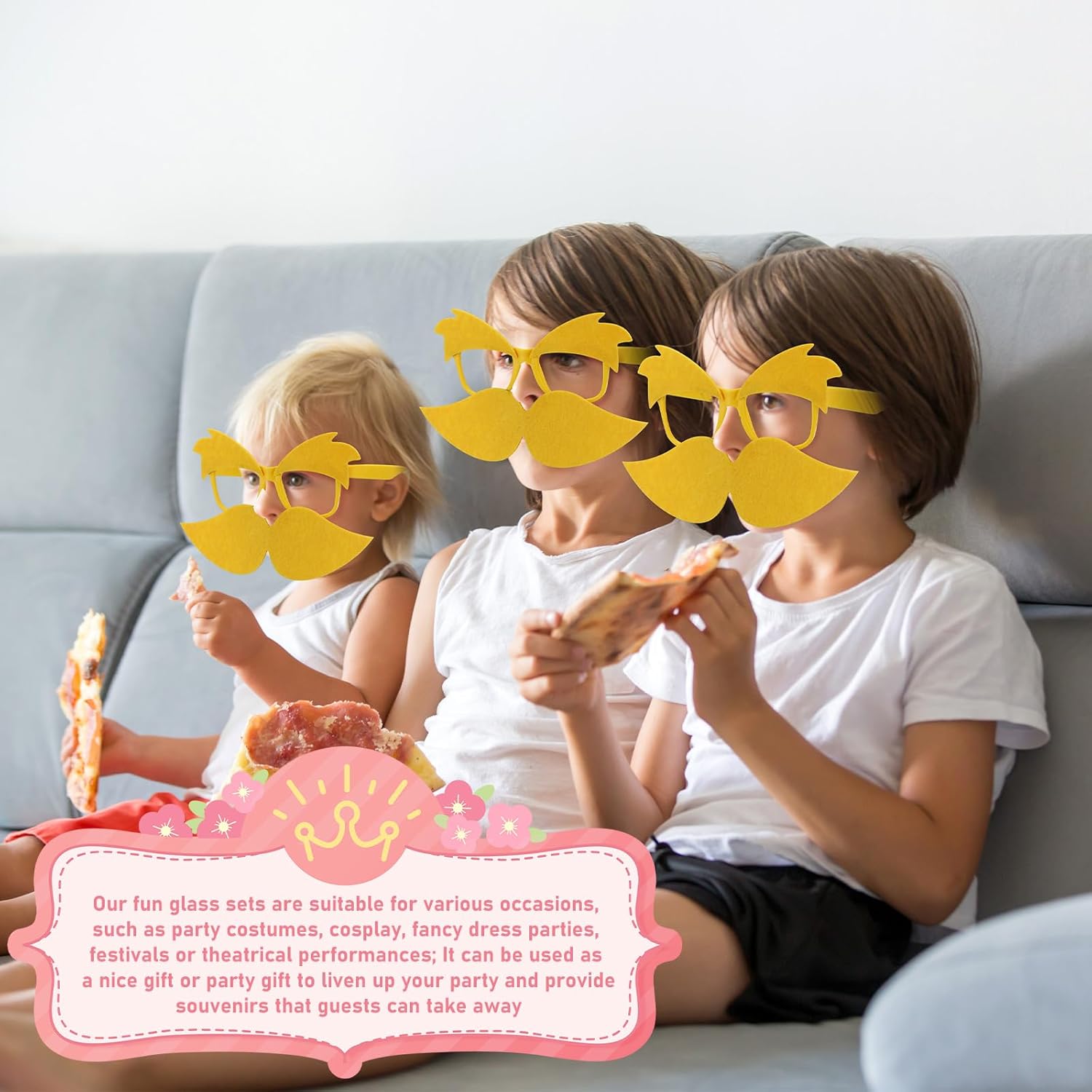 Mustache Glasses Set Funny Yellow Glasses for Halloween