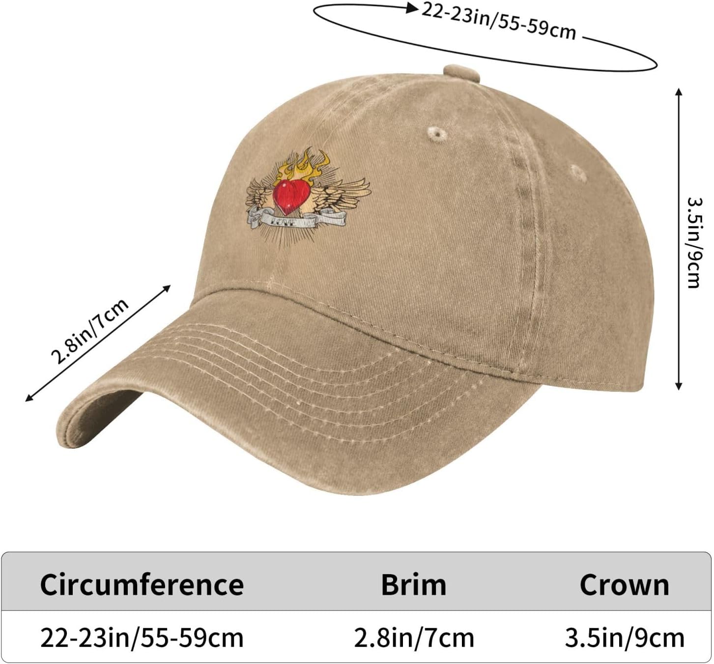 Cool Hearts and Wings Baseball Cap