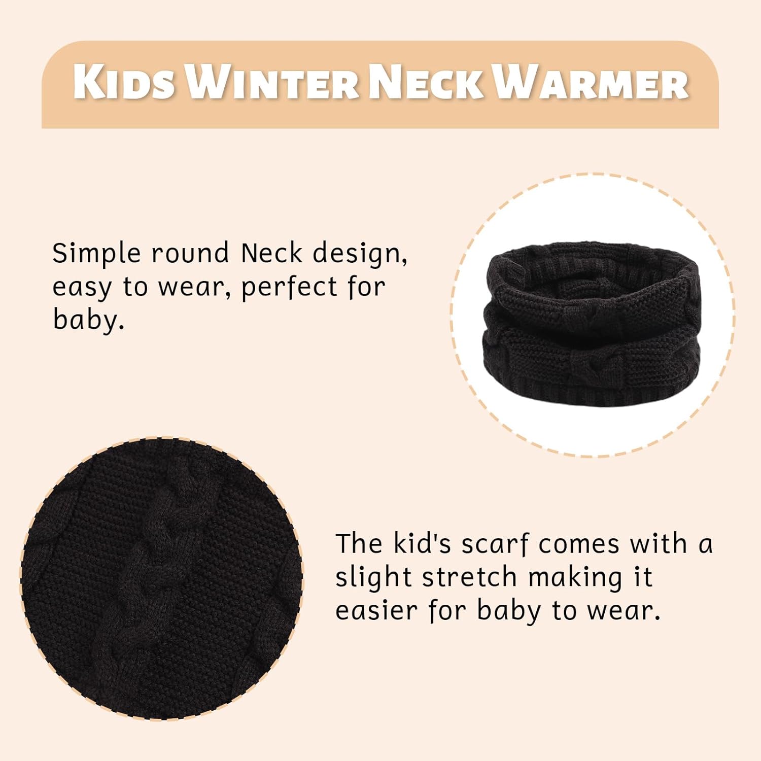 OMUKY Kids Knitted Neck Warmer Scarf for Toddler