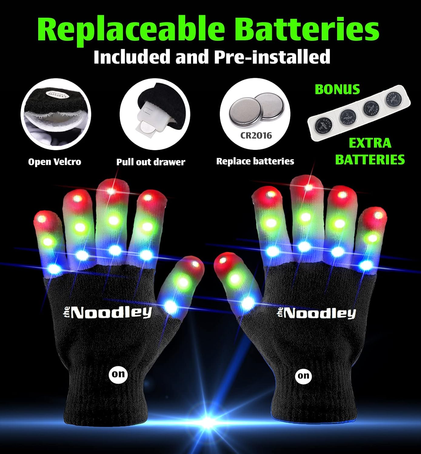 The Noodley Battery-Operated Glowing Glove for Kids