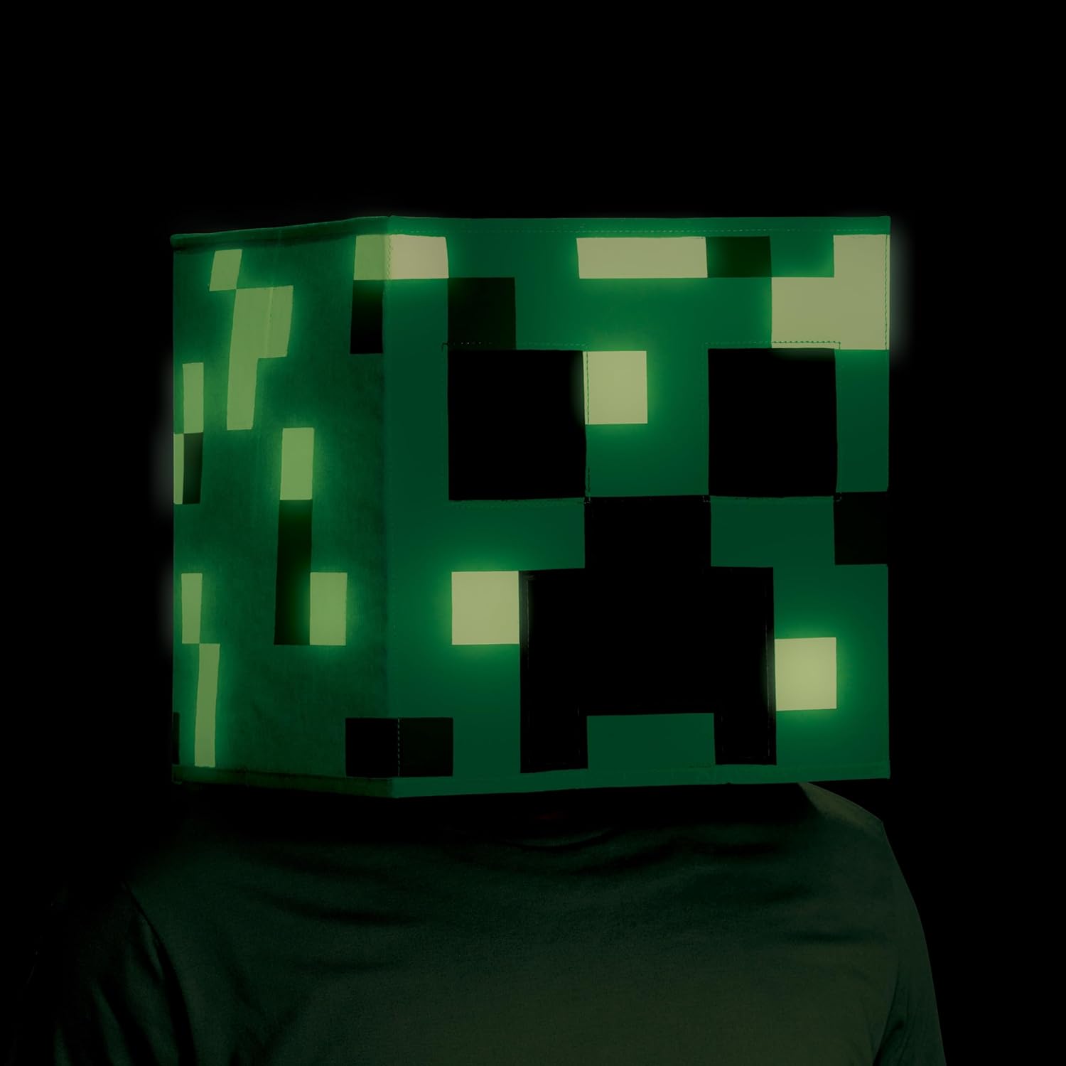 Disguise Block Head Mask Minecraft Creeper Costume Accessory