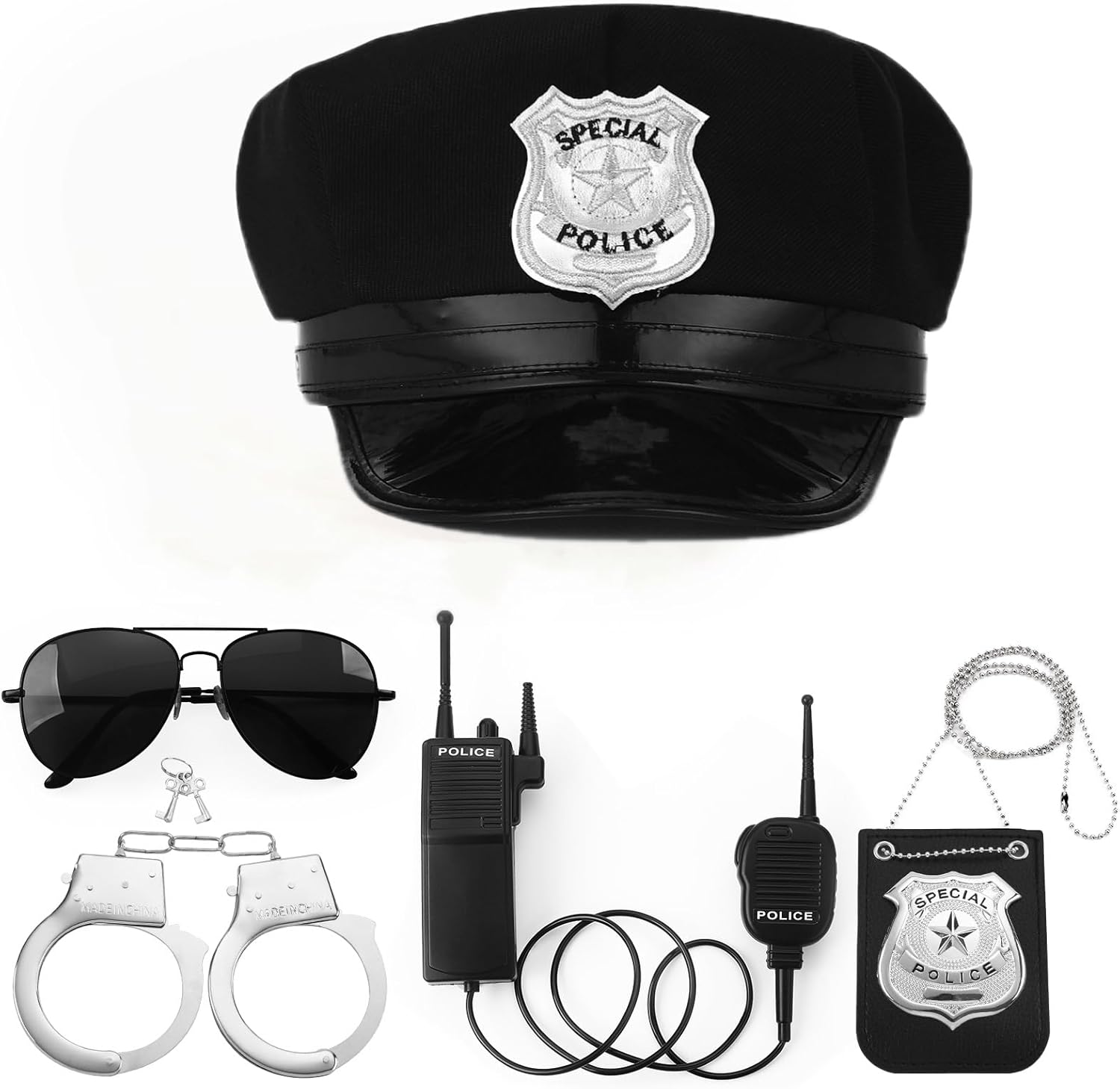 Fleursun Police Costume Accessory Set for Adults