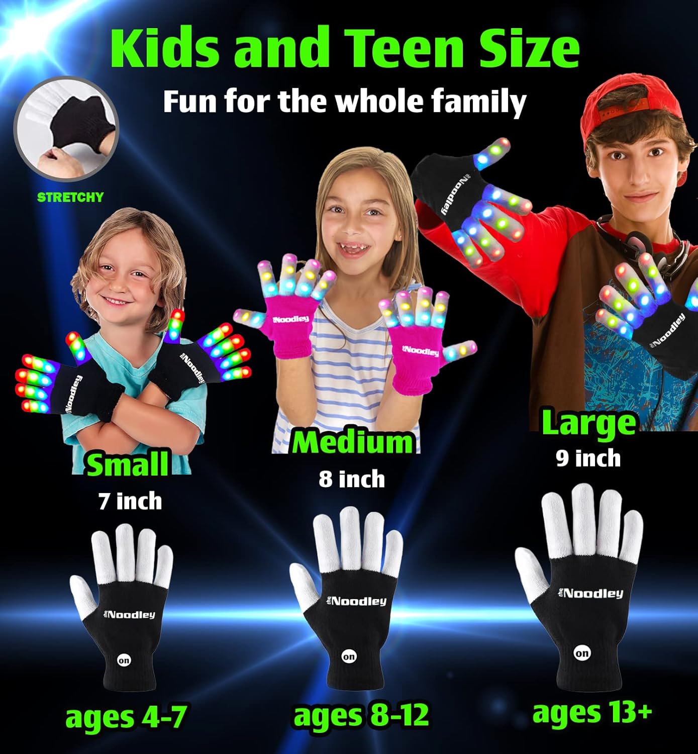 The Noodley Battery-Operated Glowing Glove for Kids