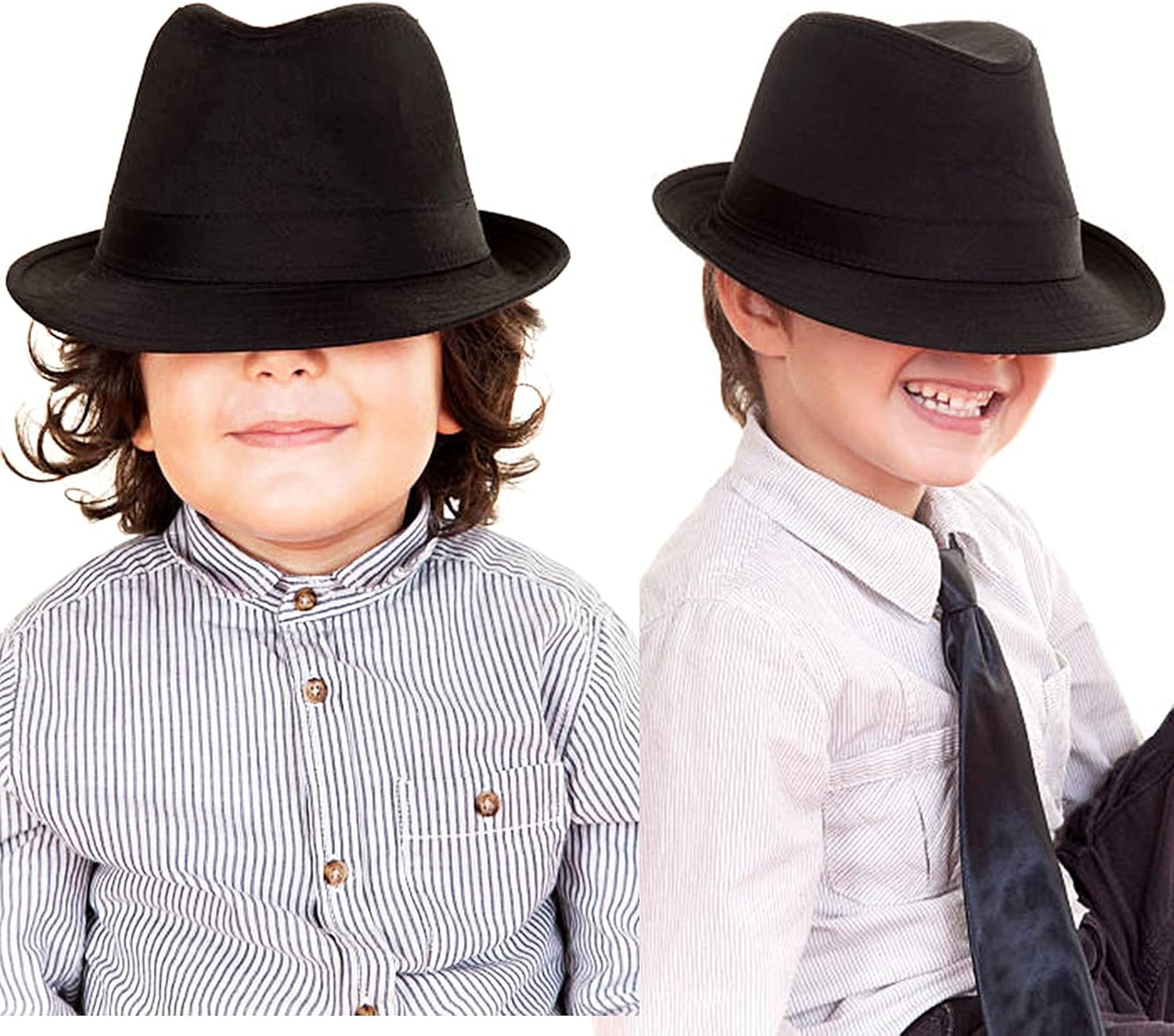 UTOWO Kids Felt Fedora Trilby Ganster Hat Boys Ages 25