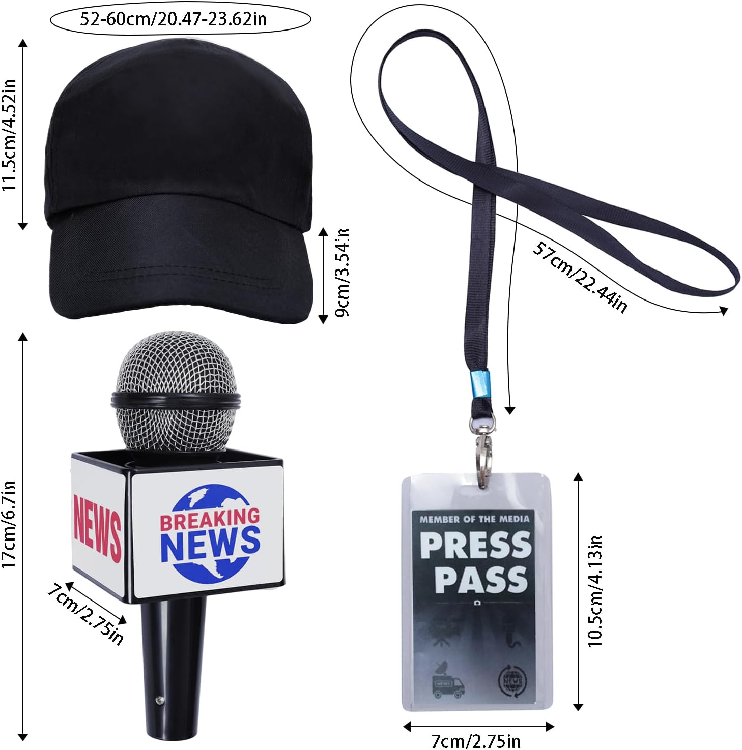 Heliltd 3-Piece Set Journalist Accessories