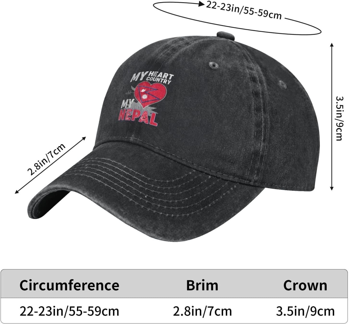 My Heart My Country My Nepal Baseball Cap