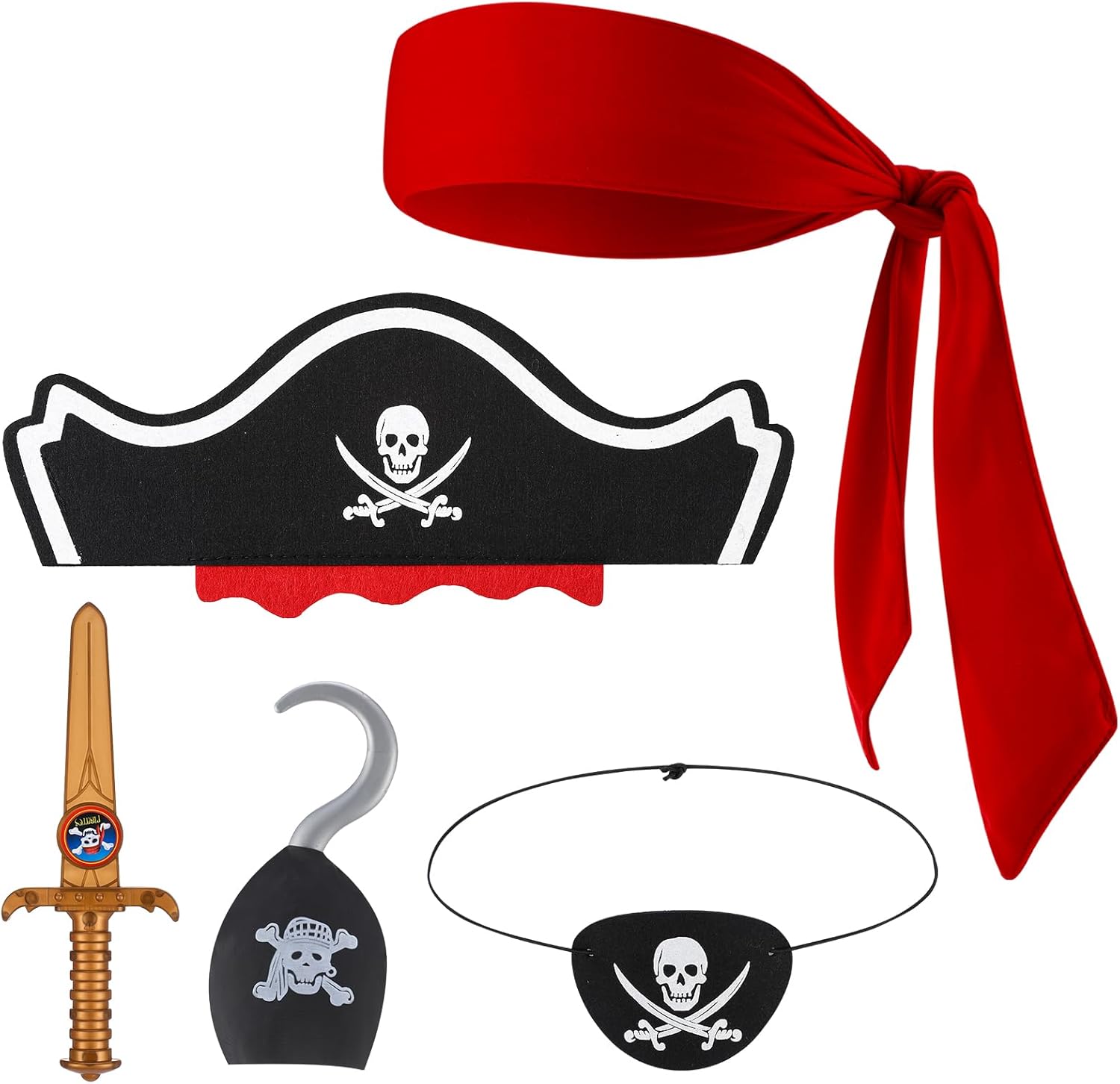 Glow-in-the-Dark Pirate Accessories Kids Costume Party Set
