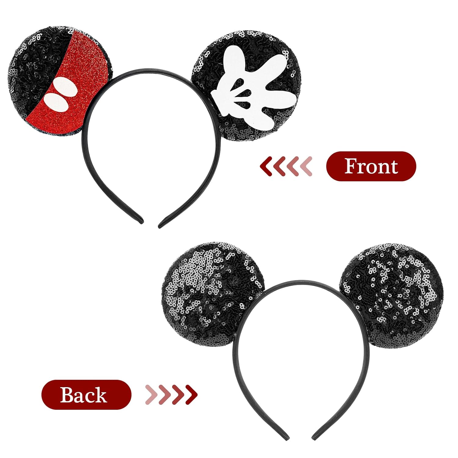 LYLINRed-Black Sequin Mouse Ears Headband Halloween Party Accessories