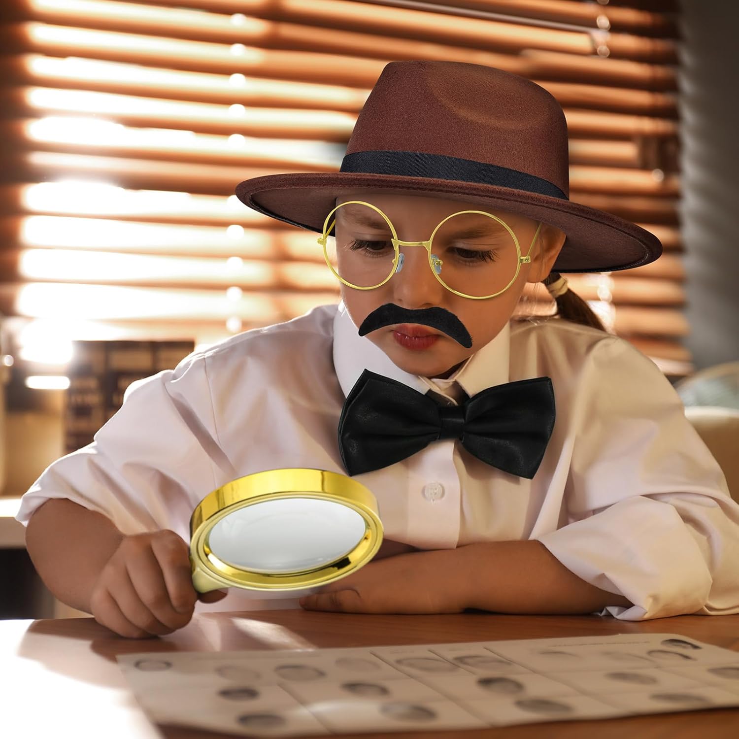 8-Piece Detective Costume Kit for Kids Adults