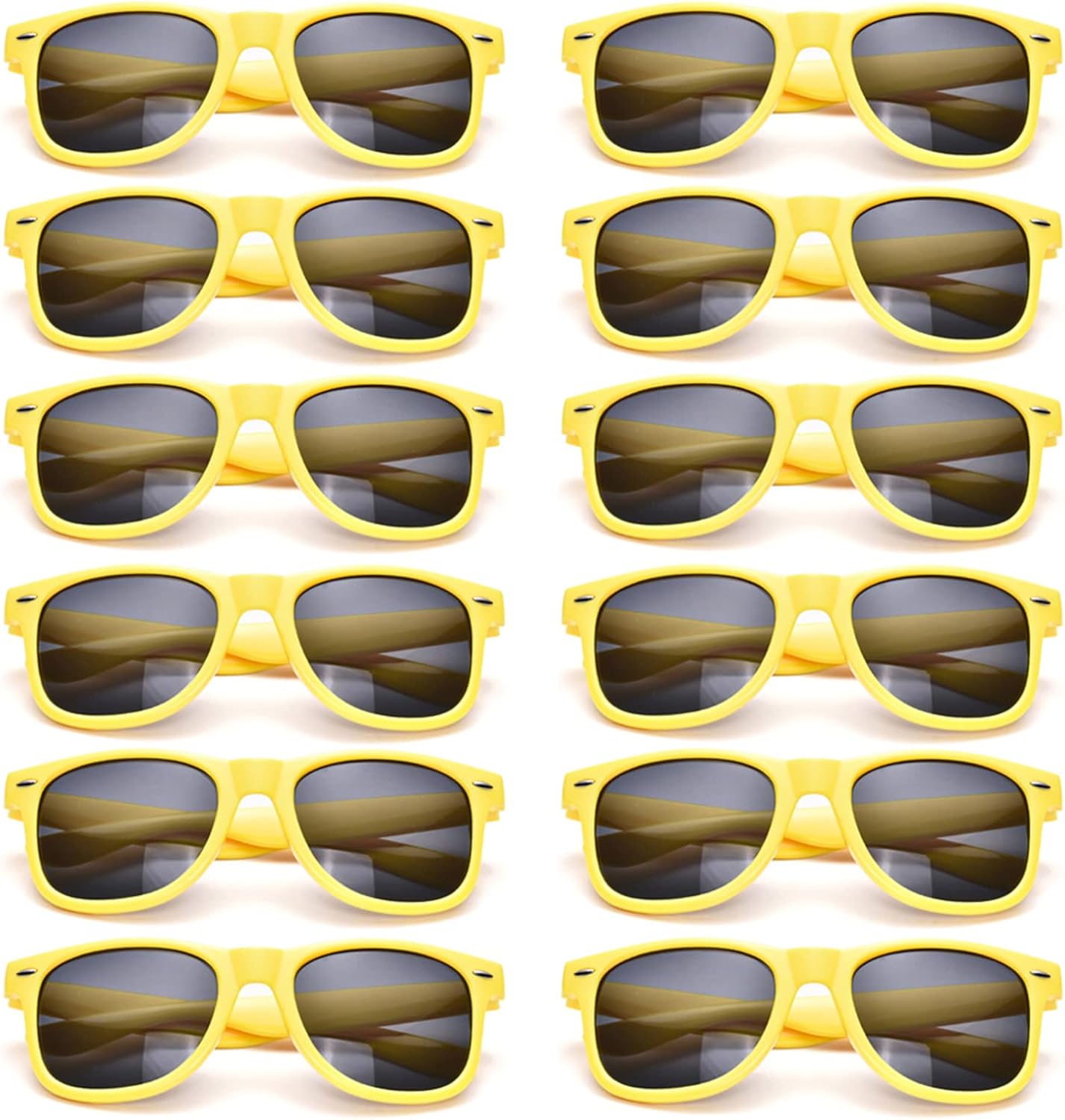 SUNOVELTIES 12-Pack Kids Vibrant Retro Sunglasses Perfect for Parties and Outfits