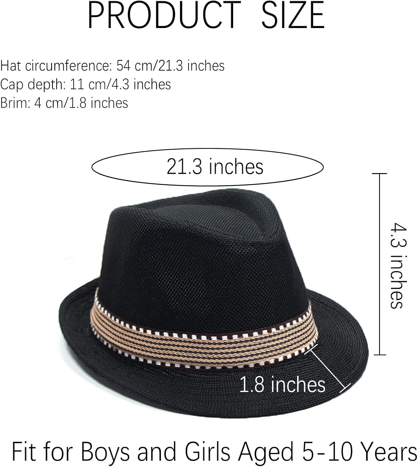 Ultrafun 4-Pack Kids Fedora Hats