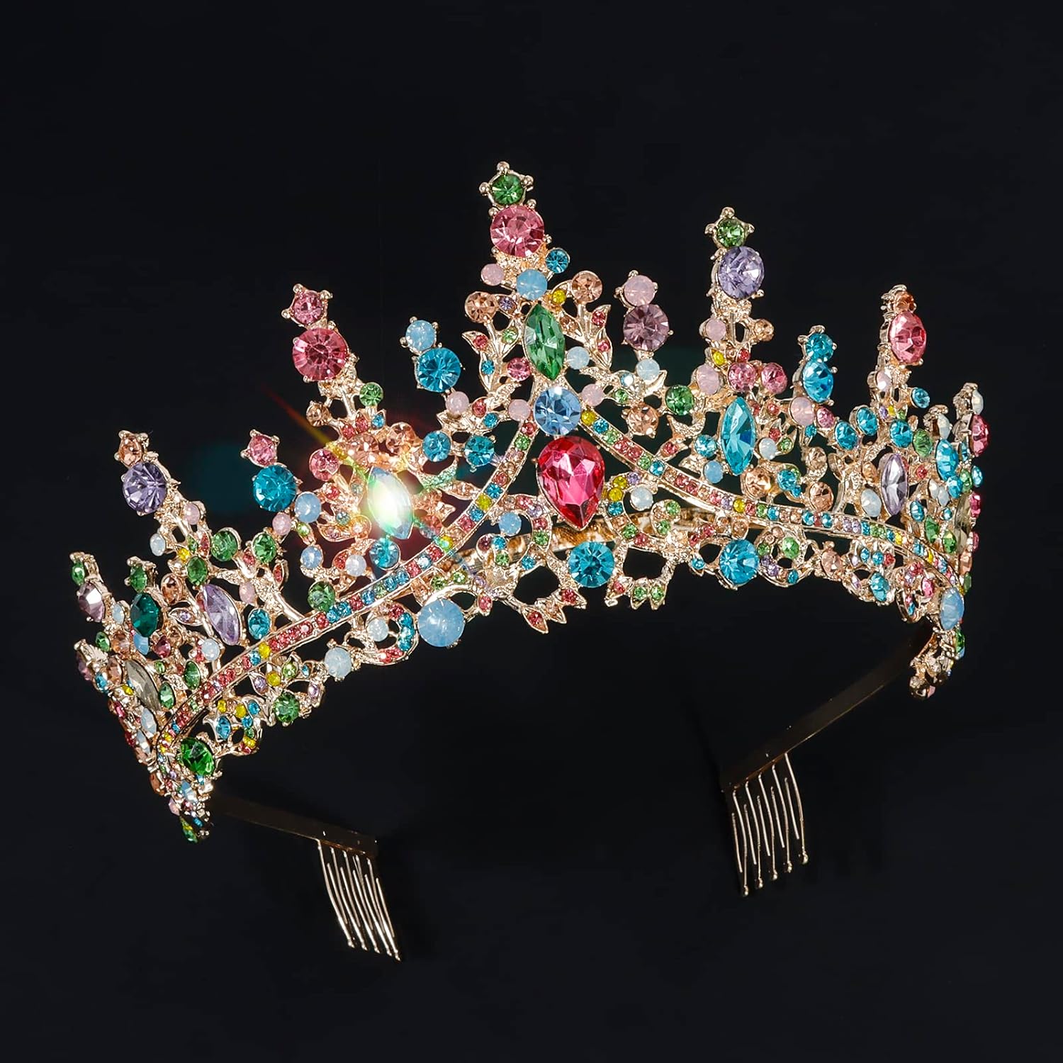 COCIDE Princess Tiara for Women Crystal Rhinestone Bridal Crown Party Gift