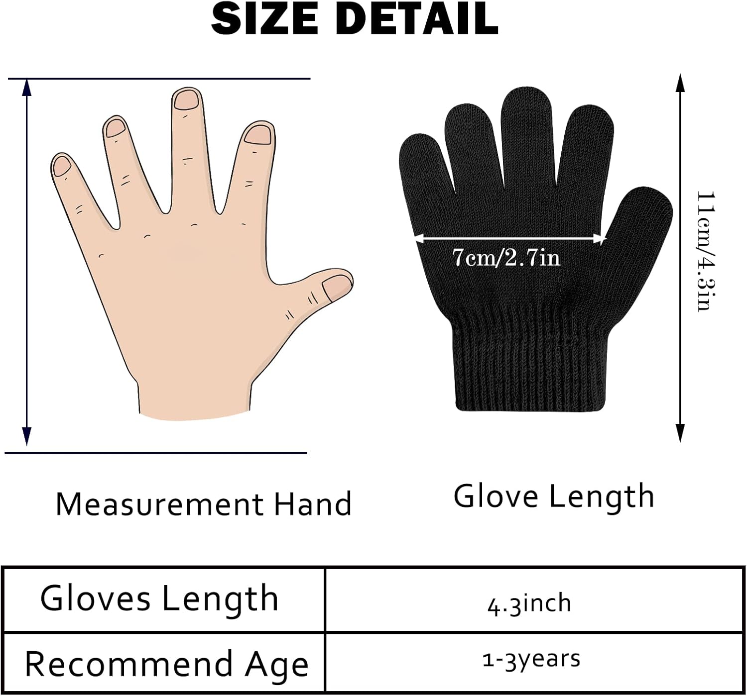 ONESING 6 Pair Baby Gloves Toddler Gloves Winter