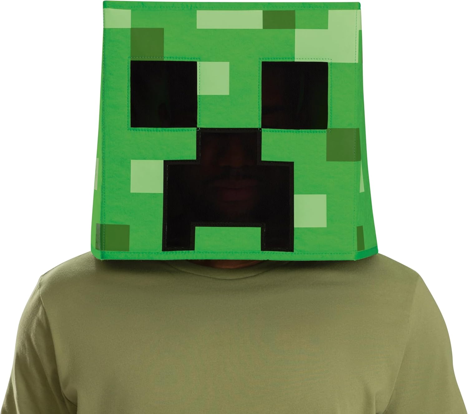 Disguise Block Head Mask Minecraft Creeper Costume Accessory