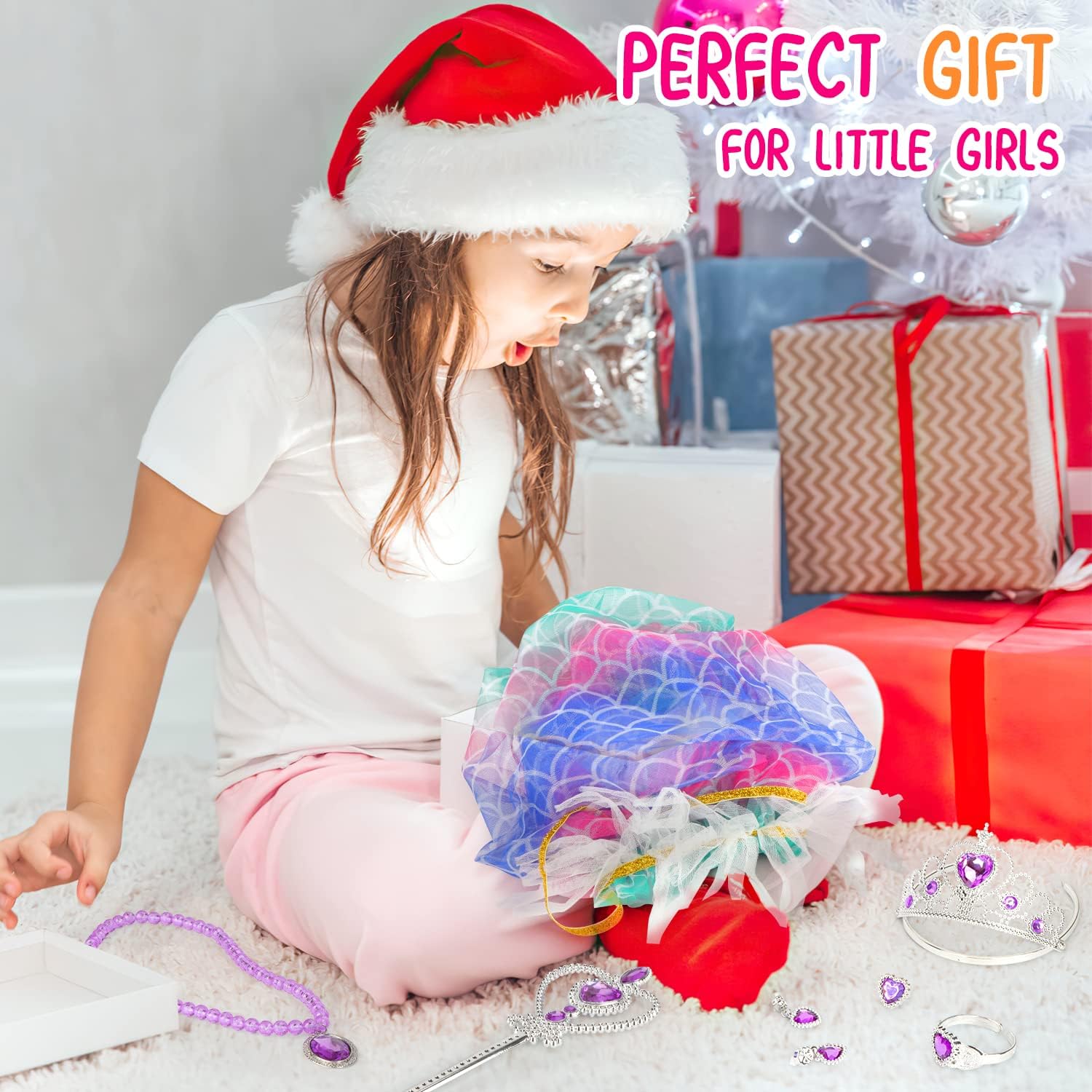 Princess Cape Set for Girls Mermaid Dress-Up Accessories