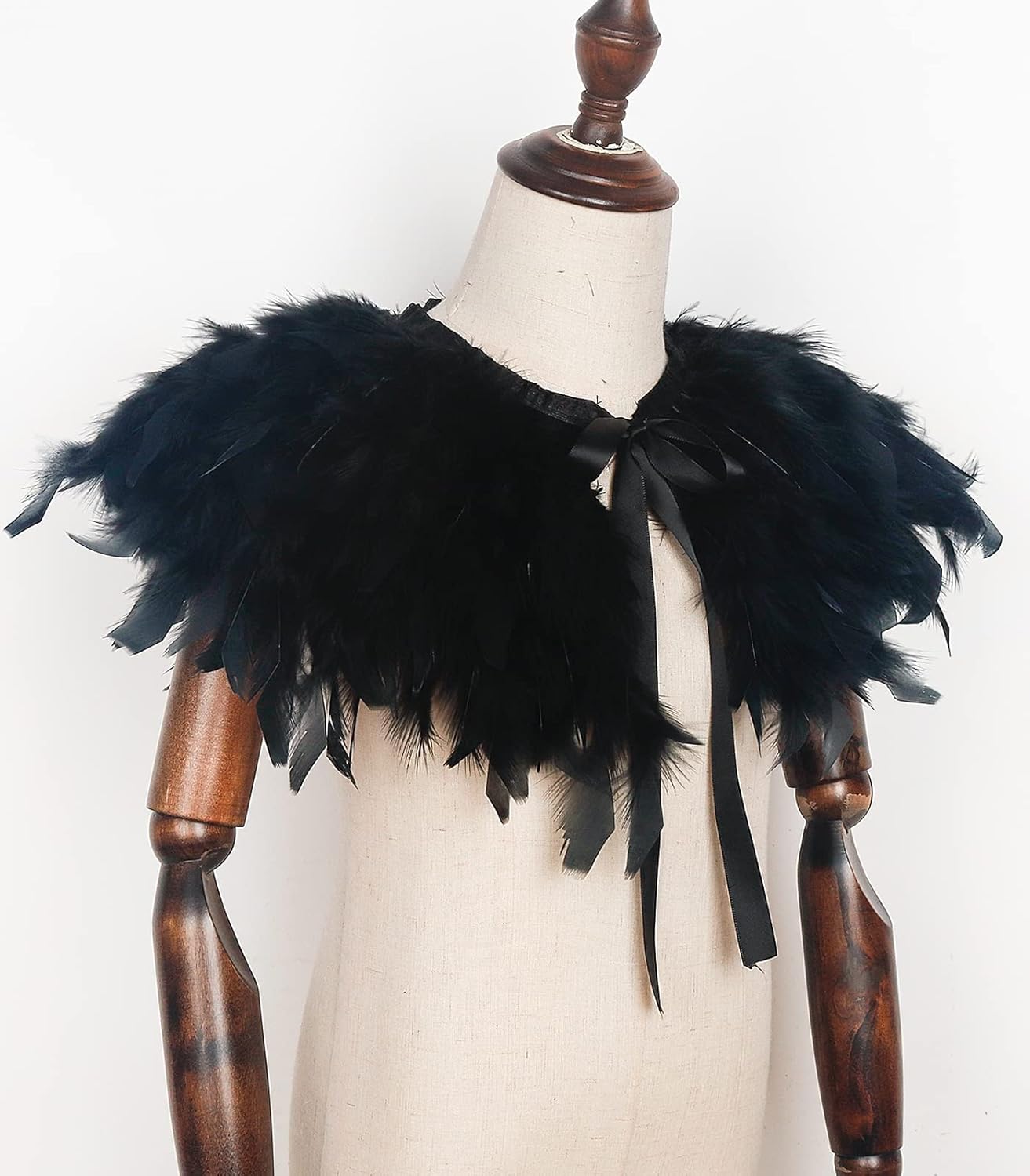 Childrens Black Feathers Cape Shawl Halloween Costume