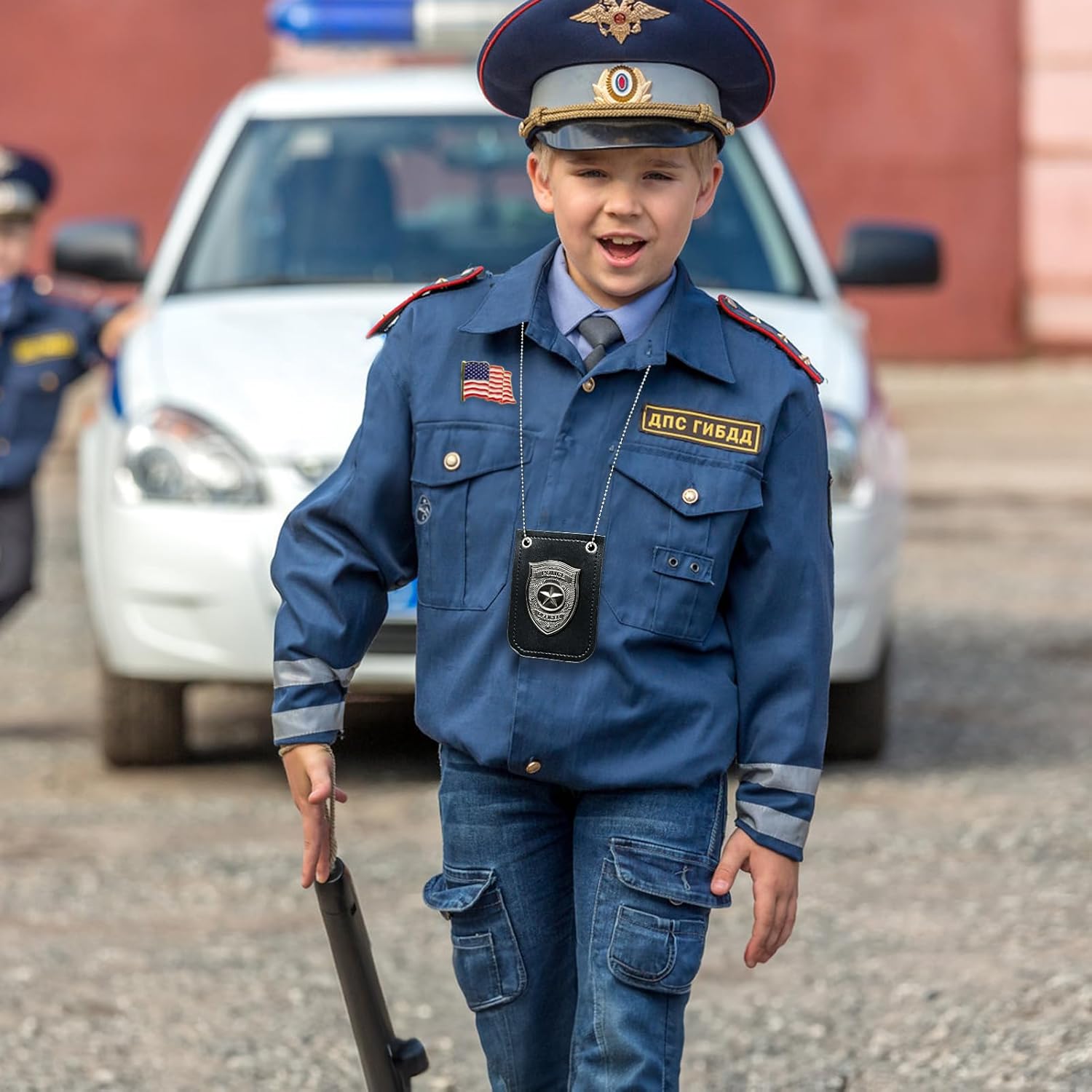 HOHAJIU 5PCS Police Badge and Handcuffs Toy Set for Kids