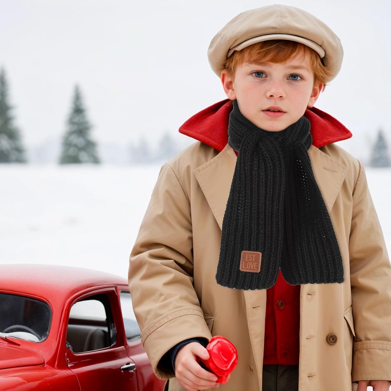 Abeillo Knitted Winter Scarf for Kids Warm Durable