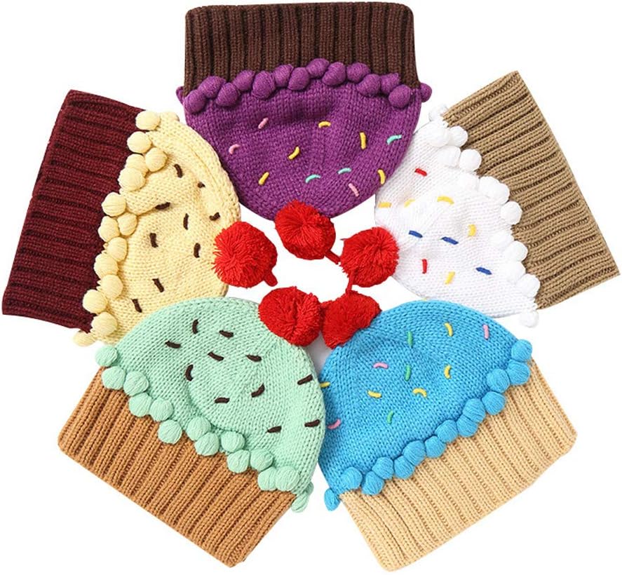 XINQIAO Cupcake Beanie Knitting Hat for Kids - Sweet Winter Accessories