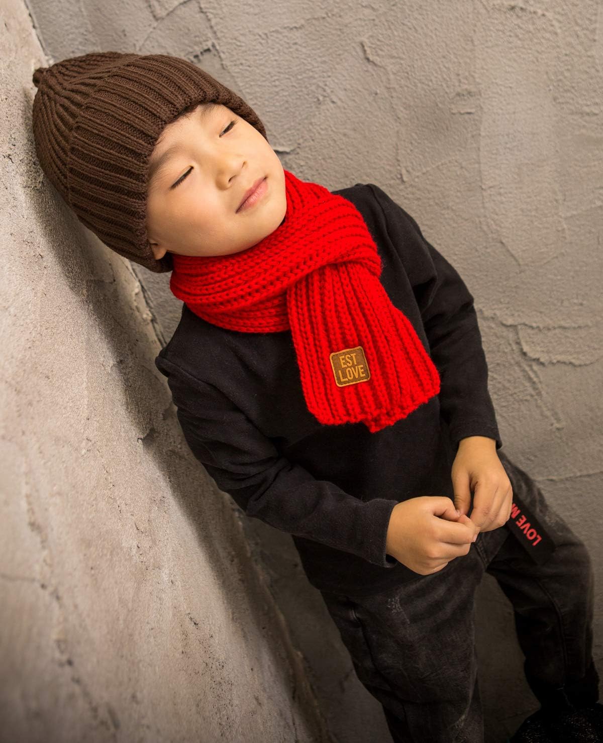 Levao Kids Winter Knitted Soft Scarf for Boys Girls Cozy Neck Warmer
